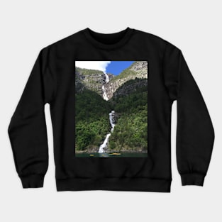 Fjords Waterfall in Norway Crewneck Sweatshirt